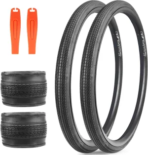 MEGHNA Bike Tire 700C Road Bike Foldable 700 x 35C Tire for Road Racing Fast Rolling 37-622mm Replacement Tire for Road Bicycle Fixed Gear Bike Gravel Bike Hybrid Bike (700 x 35C - 2 Pack)