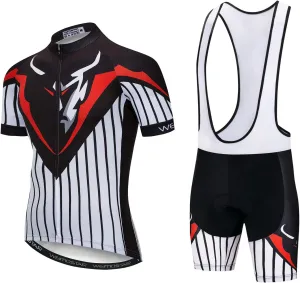 Men's Cycling Jersey and Shorts Set Short Sleeved Bike Jersey and Shorts Mountain Clothing Summer Wear Quick-Dry