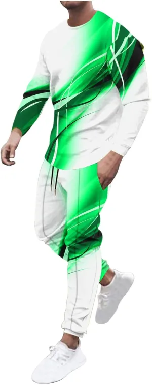 Men's Tracksuits Outfits Set 2 Piece Jogging Suits Casual Crewneck Pullover Sport Pants Running Sports Sweatsuit