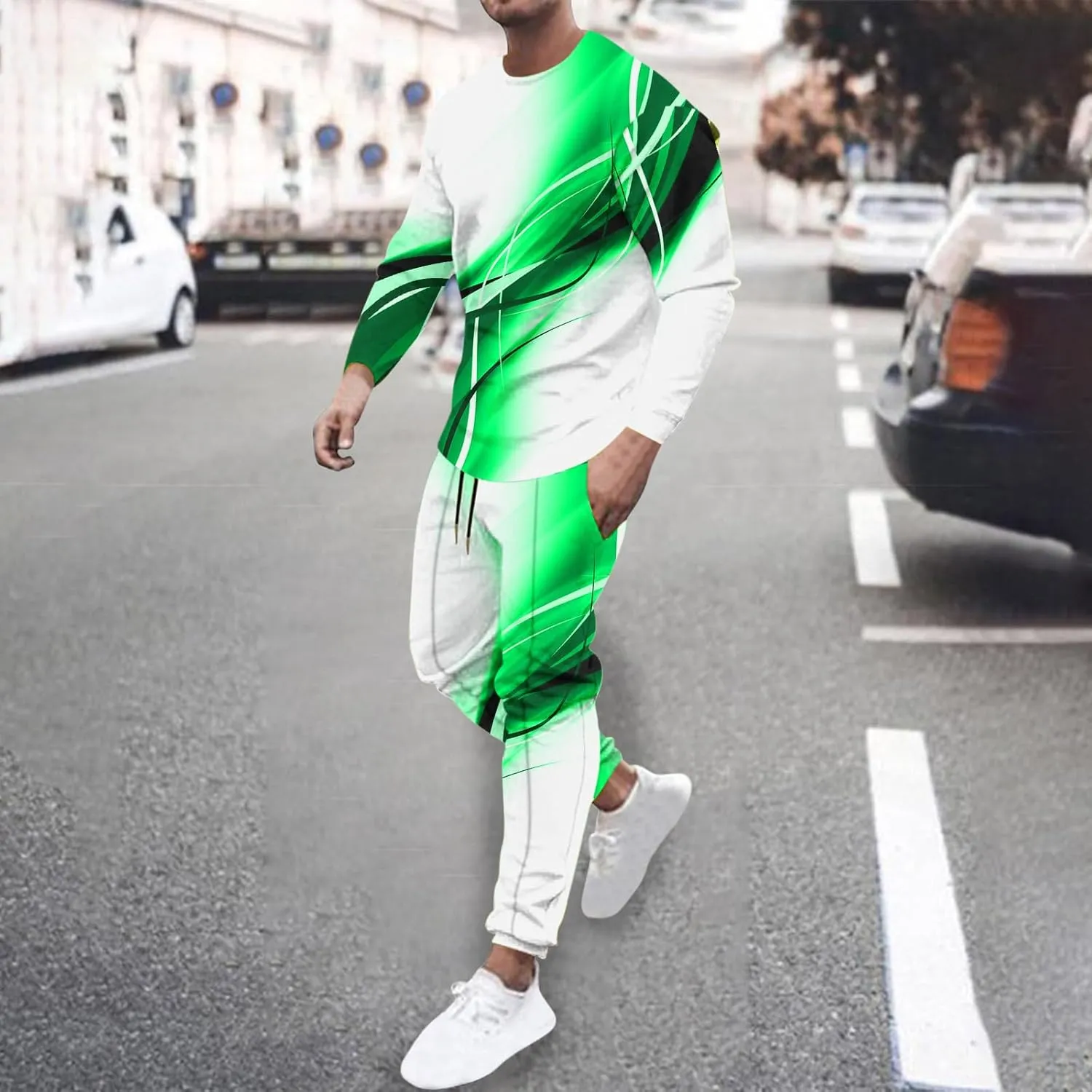 Men's Tracksuits Outfits Set 2 Piece Jogging Suits Casual Crewneck Pullover Sport Pants Running Sports Sweatsuit