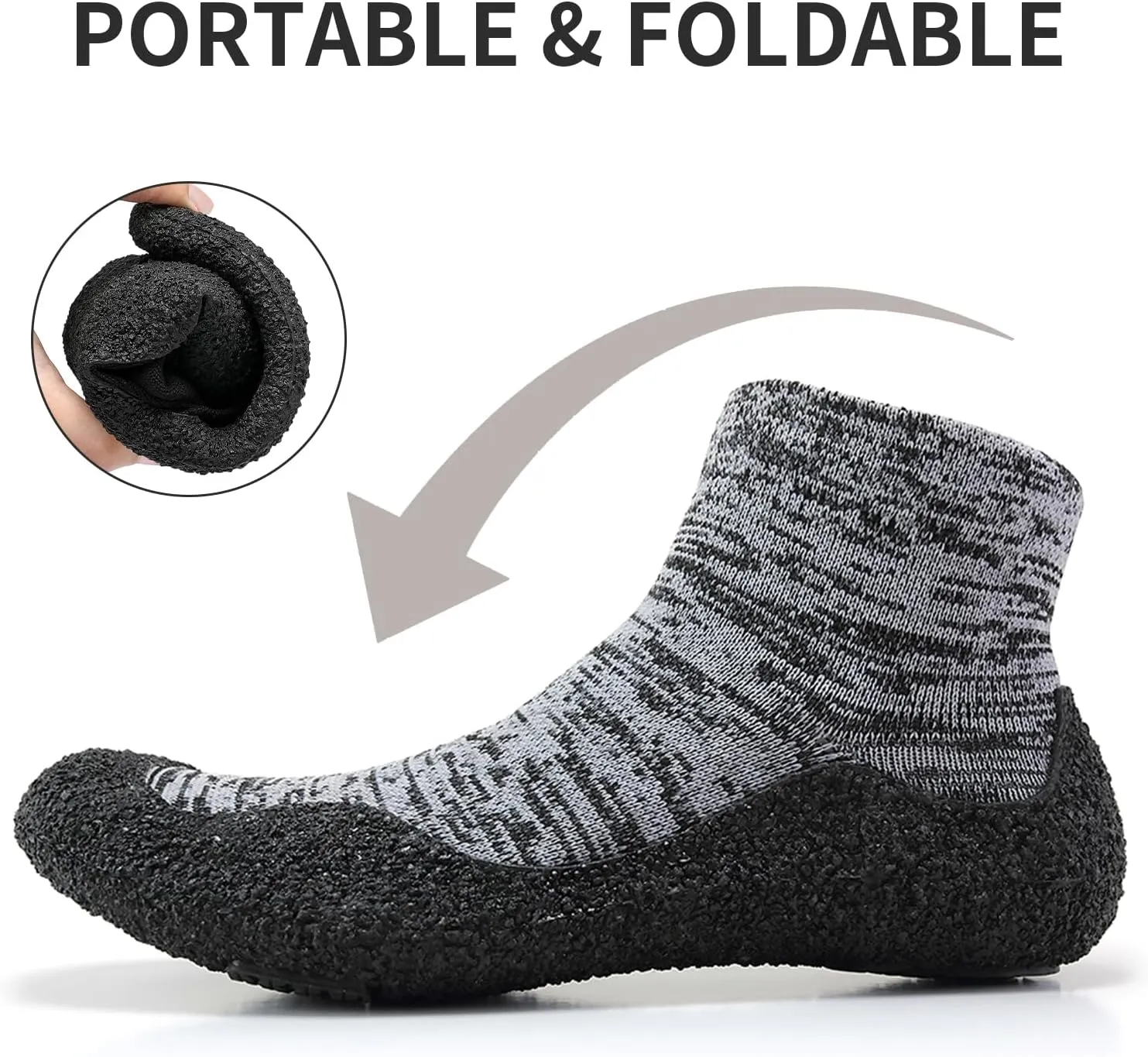 Mens Womens Barefoot Sock Shoes Minimalist Zero Drop Walking Shoes Comfortable Lightweight Ultra Portable Non Slip Multi-Purpose Fitness Workout Yoga Shoes