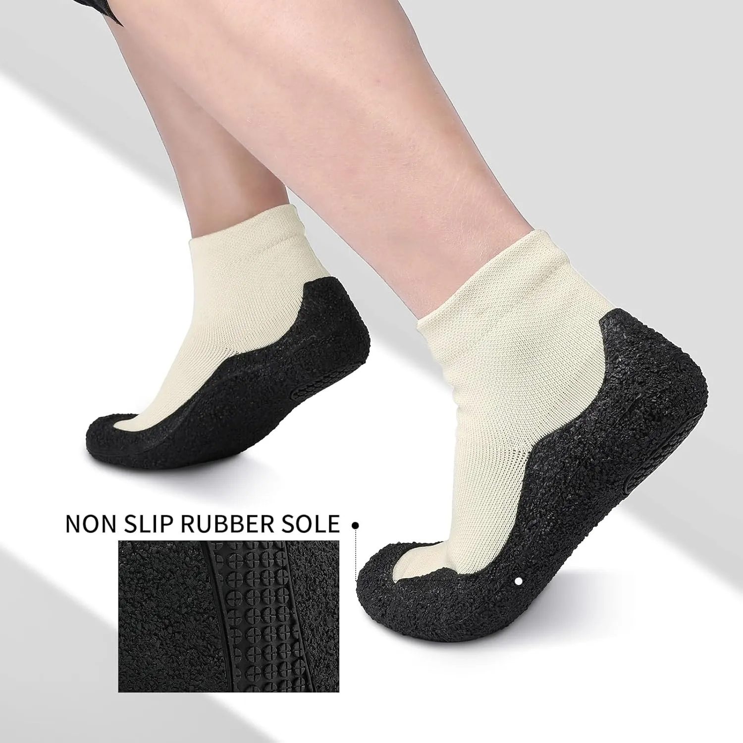 Mens Womens Barefoot Sock Shoes Minimalist Zero Drop Walking Shoes Comfortable Lightweight Ultra Portable Non Slip Multi-Purpose Fitness Workout Yoga Shoes