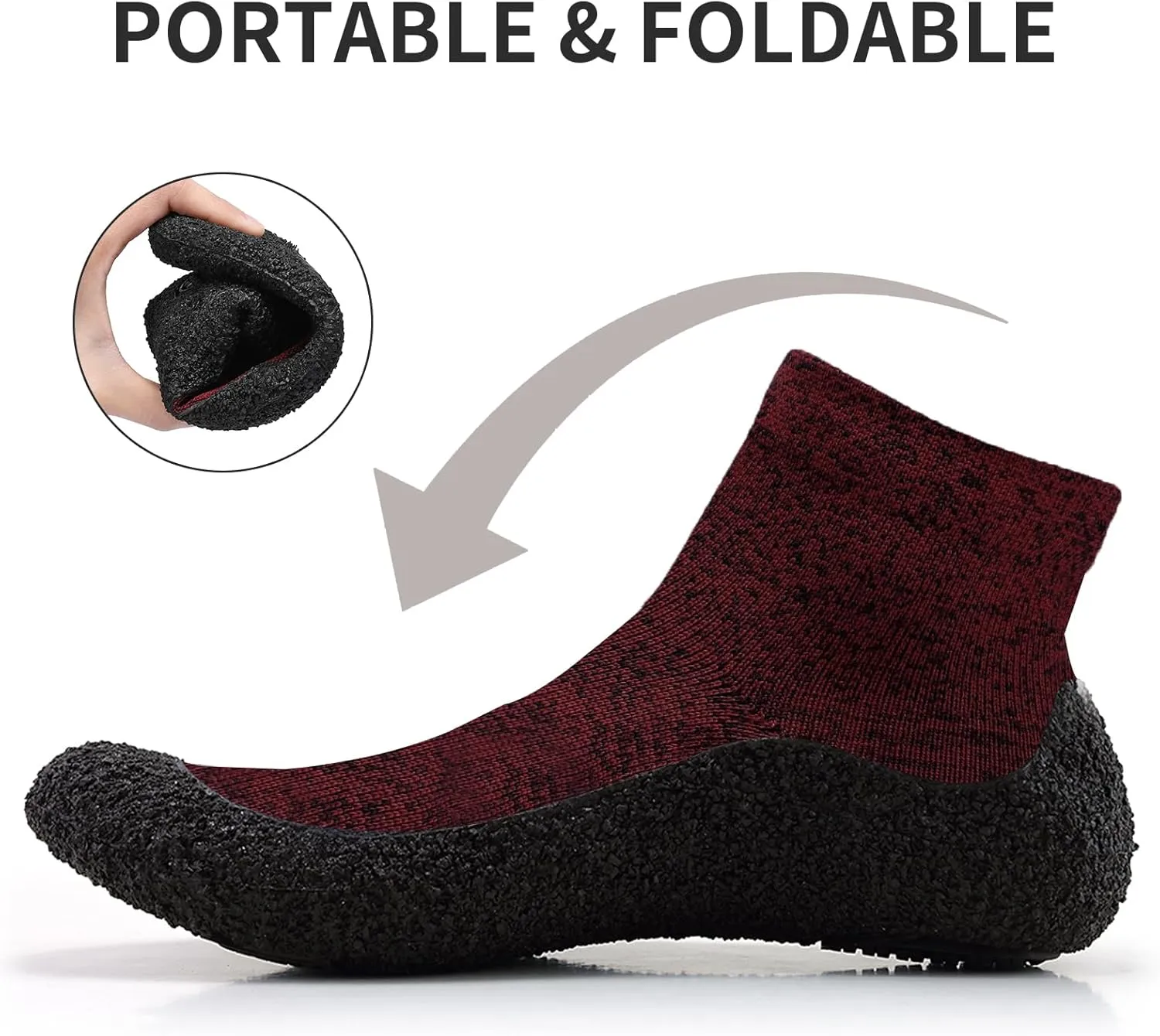Mens Womens Barefoot Sock Shoes Minimalist Zero Drop Walking Shoes Comfortable Lightweight Ultra Portable Non Slip Multi-Purpose Fitness Workout Yoga Shoes