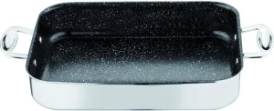 Mepra Glamour Stone 302190 Roaster Pan - 35 x 25cm, Stainless Steel Cookware, Dishwasher Safe Kitchenware