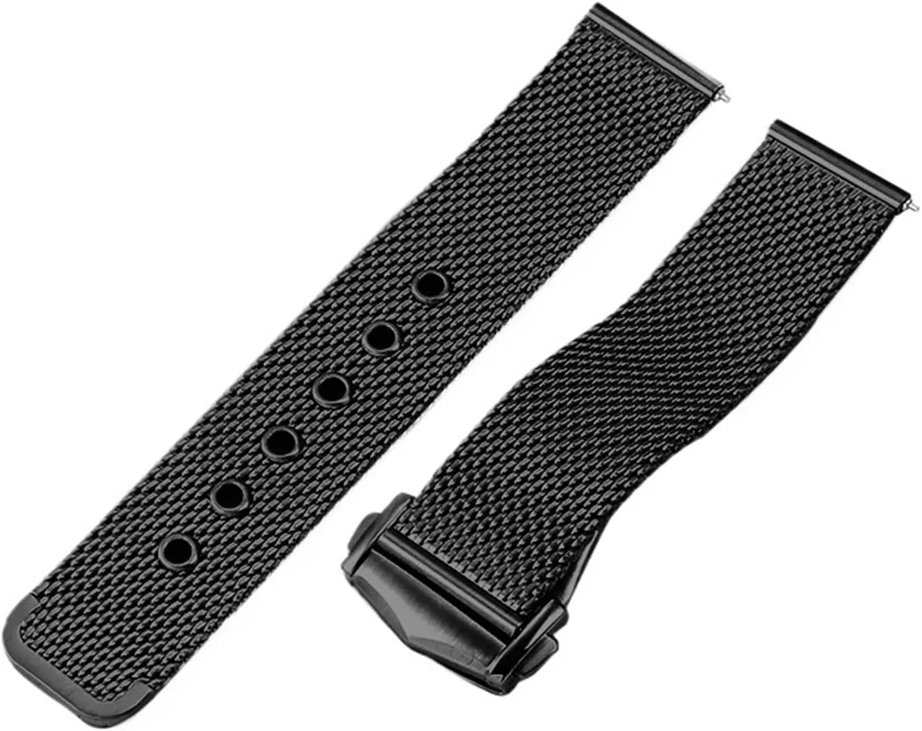 Mesh Stainless Steel Watch Strap 20mm Bracelet Metal Quick Release Adjustable Folding Buckle Men Women Band