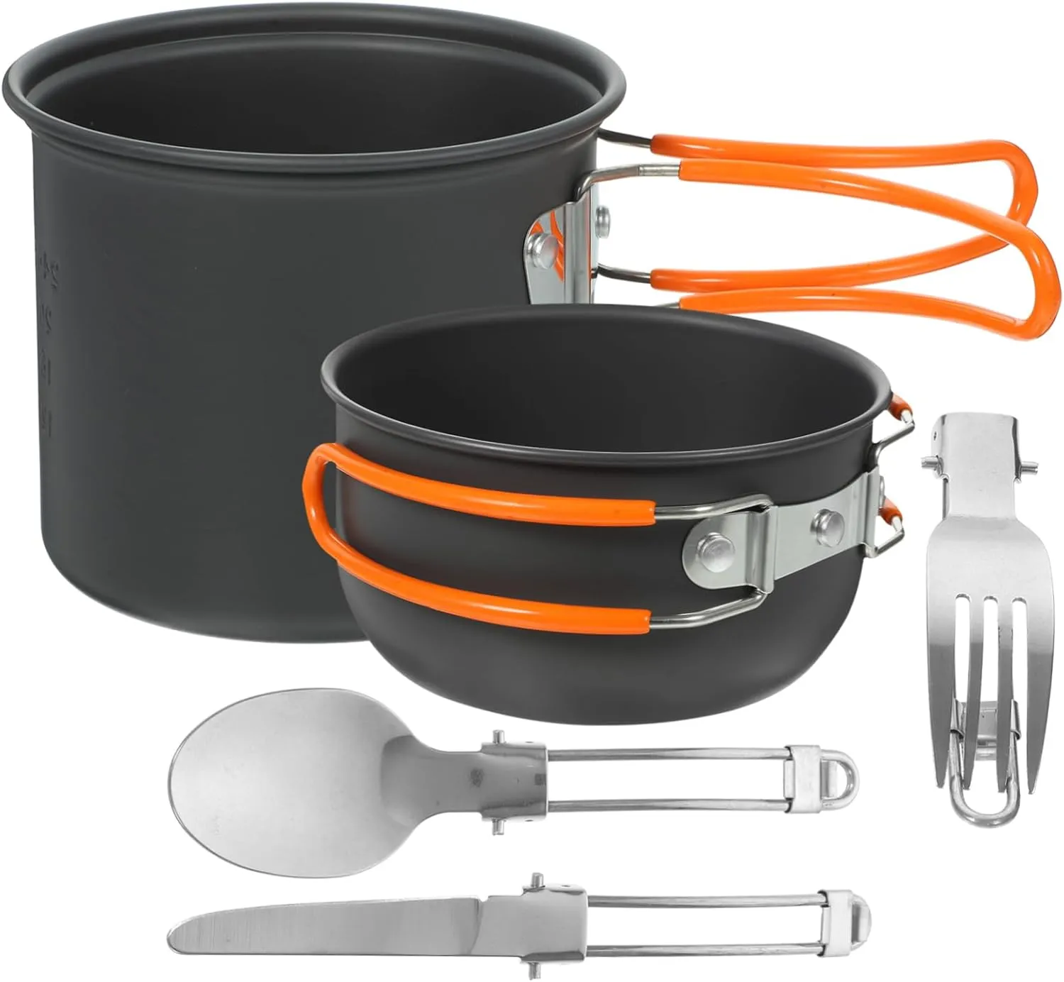 Metal Aluminum Camping Cooking Set 1-Person Portable Cookware Kit Pot Pan Plate Cup for Camping Hiking