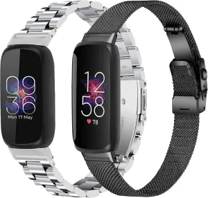 Metal Mesh Stainless Steel Loop Compatible with Fitbit Inspire 3 Watch Band for Women&Men Wristbands Bracelet Adjustable Band Strap Replacement Bands for Fitbit Inspire 3 Smartwatch