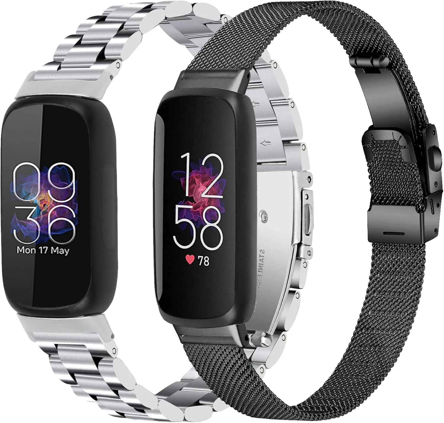 Metal Mesh Stainless Steel Loop Compatible with Fitbit Inspire 3 Watch Band for Women&Men Wristbands Bracelet Adjustable Band Strap Replacement Bands for Fitbit Inspire 3 Smartwatch