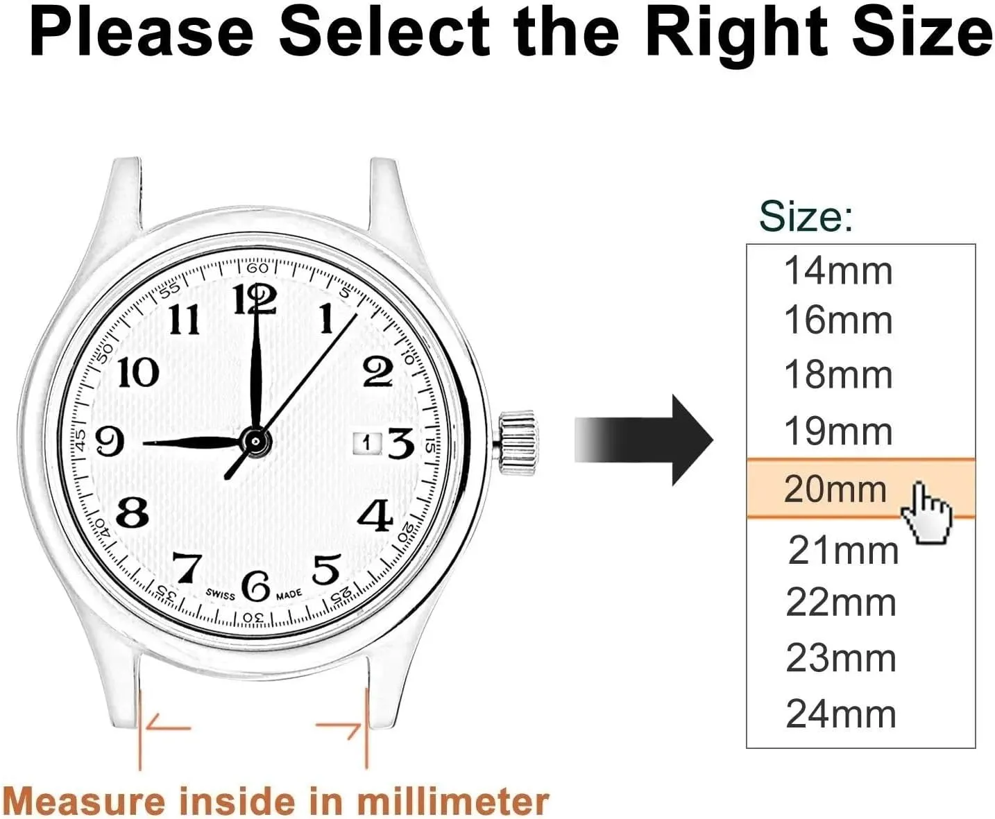 Metal Watch Straps，Brushed Solid Quick Release Metal Watch Strap Watch straps Precision Steel 18mm 20mm 22mm 24mm 1.0 Thick Wire Mesh Strap Adjustable Length Watch Accessories