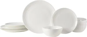 Mikasa Kamryn Vegan Bone Chip Resistant 12 Piece Dinnerware Set, Service for 4