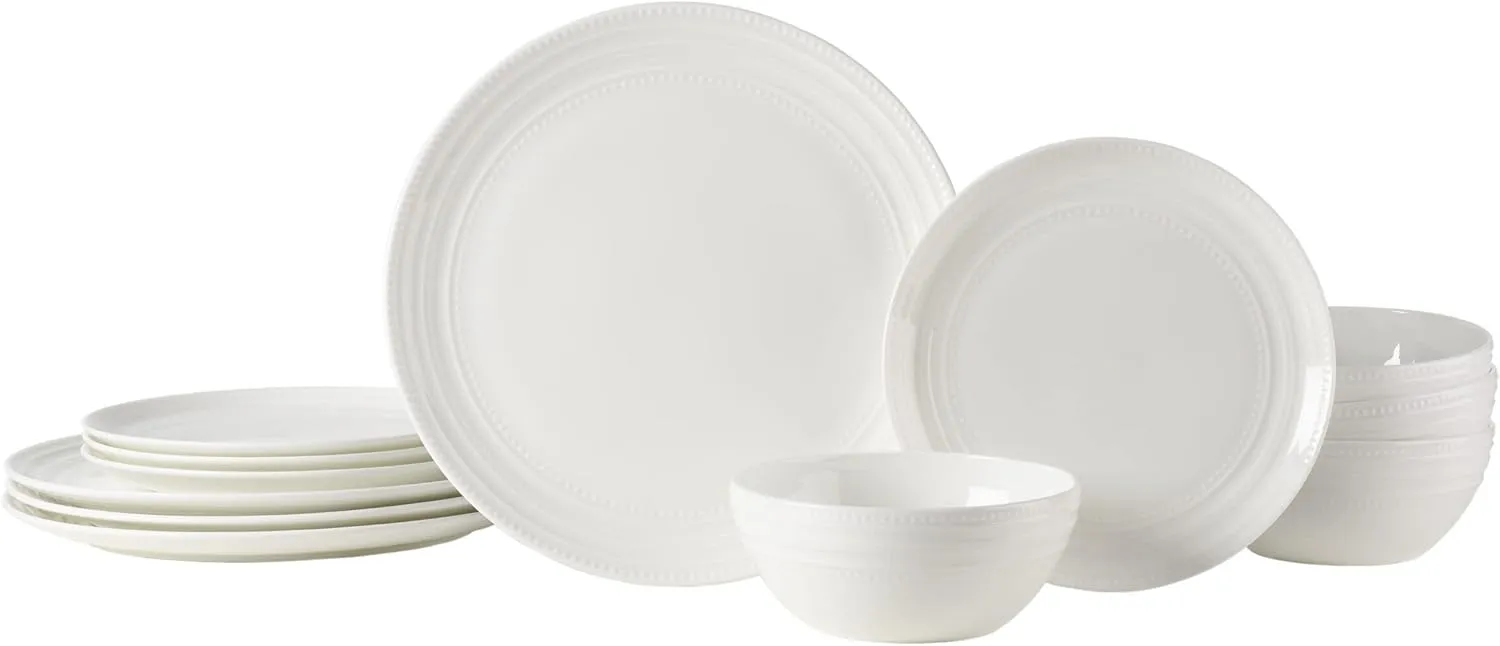 Mikasa Kamryn Vegan Bone Chip Resistant 12 Piece Dinnerware Set, Service for 4