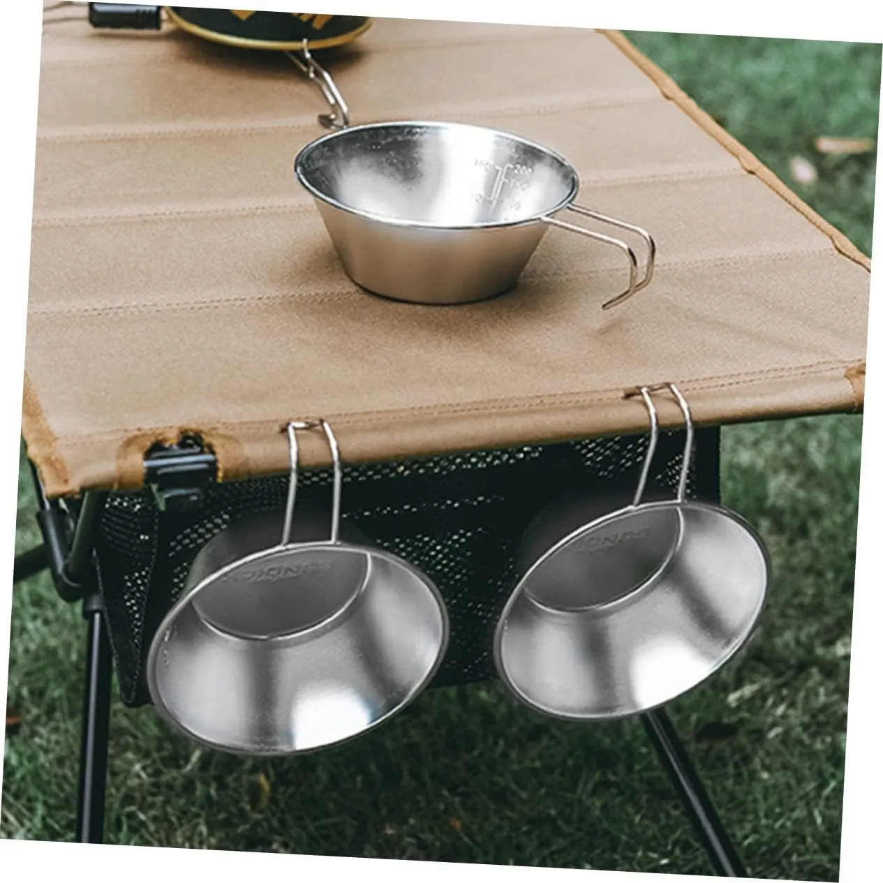 Mikikit Stainless Steel Salad Bowl Foldable Cups Portable Water Camping Mug Camping Accessories Wine Cup
