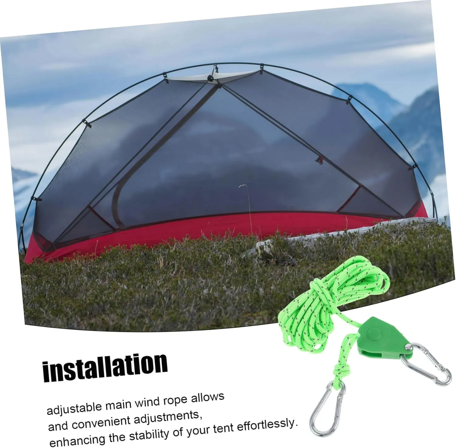 Mikikit Tent Windproof Rope Retractable Ratchet Straps Awning Windproof Rope Tent Cords Rope Tensioner Camping