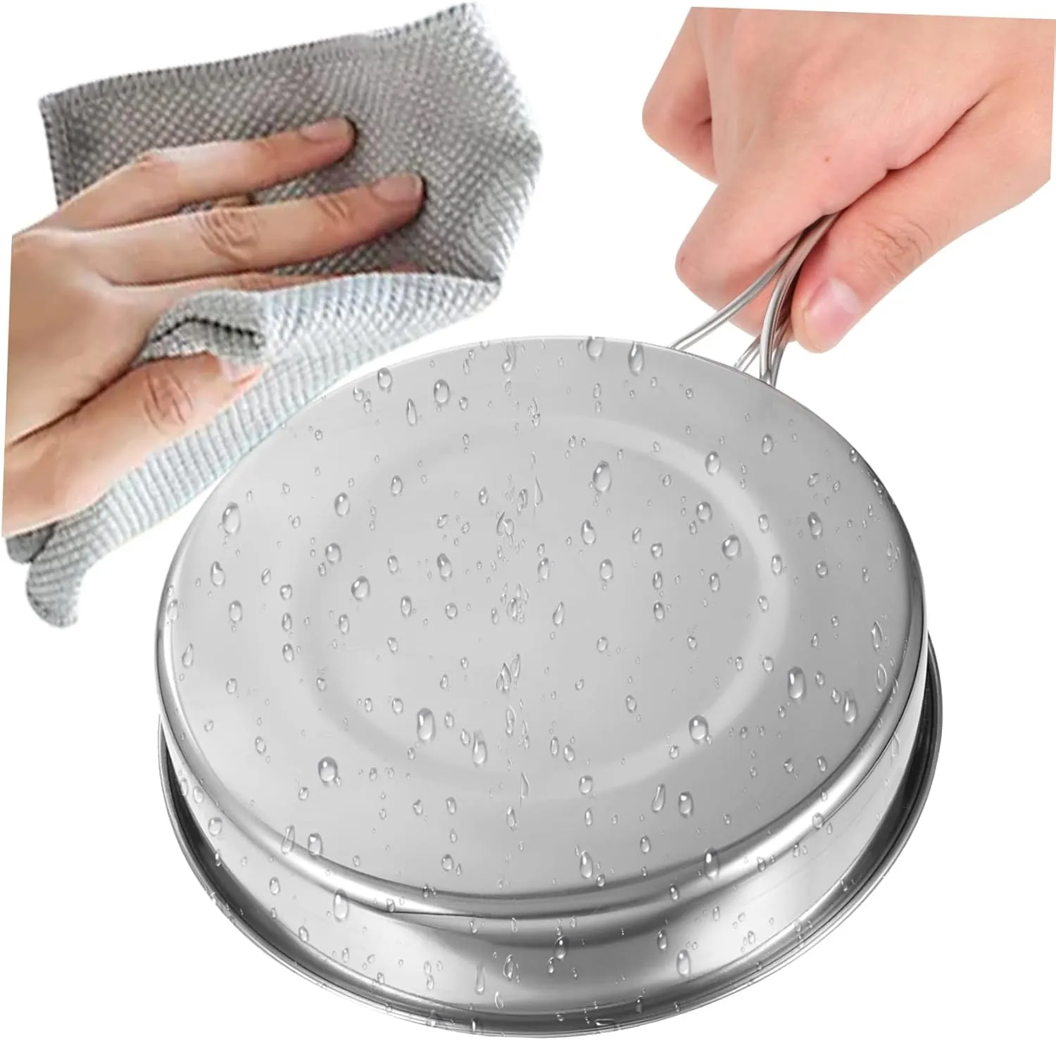 Milisten Camping Cookware Stainless Steel Stackable Pot Pan with Handle Non Stick Cooking Utensils for Outdoor