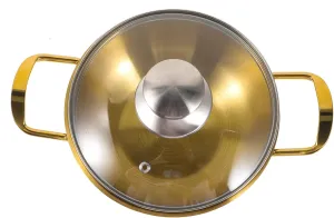 Milisten Stainless Steel Cooking Pot Portable Hot Pot for Outdoor Picnic Camping Easy to Clean Non Stick Design Heat Insulated Double Handles present for Friends