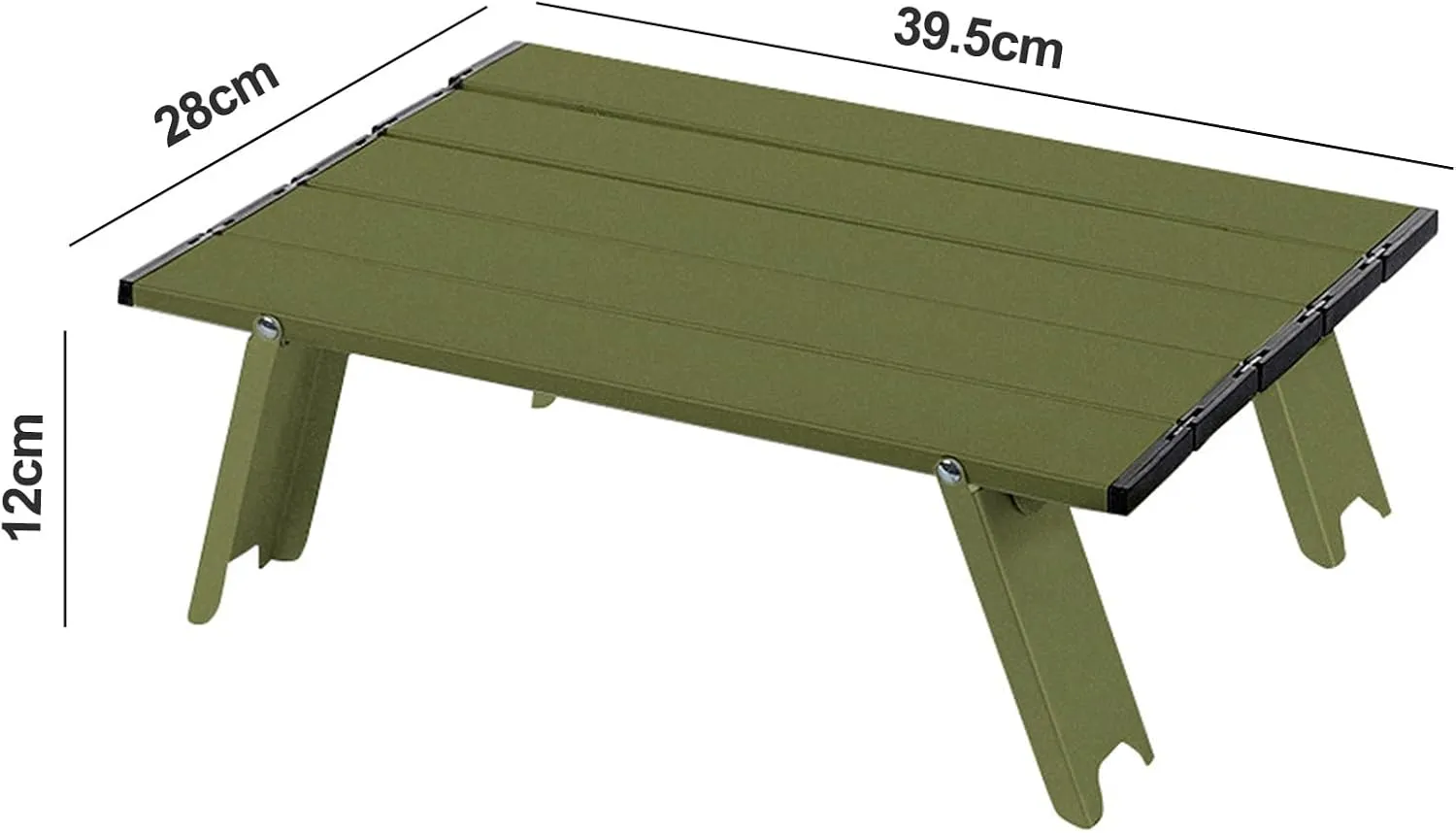 Mini Folding Camping Table, Ultralight Aluminum Beach Table with Solid Construction and Strong Load-Bearing, Portable Collapsible Table for Outdoor Picnic, Traveling (Black)