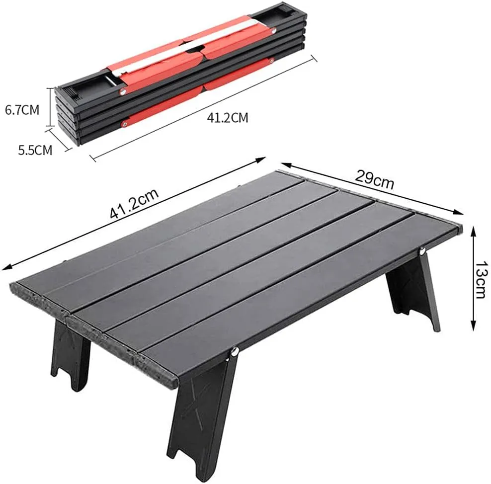 Mini Folding Camping Table,Portable Folding Table,Aluminium Portable Folding Dining Table,Tent Camping Table,Easy to Carry,for Camping Hiking Picnic Travel Bbq,woodcolor