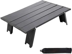 Mini Folding Camping Table,Portable Folding Table,Aluminium Portable Folding Dining Table,Tent Camping Table,Easy to Carry,for Camping Hiking Picnic Travel Bbq,woodcolor