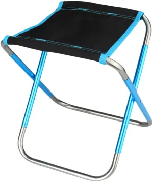 Mini Folding Chair Blue Portable Camping Stool for Beach BBQ and Outdoor Activities