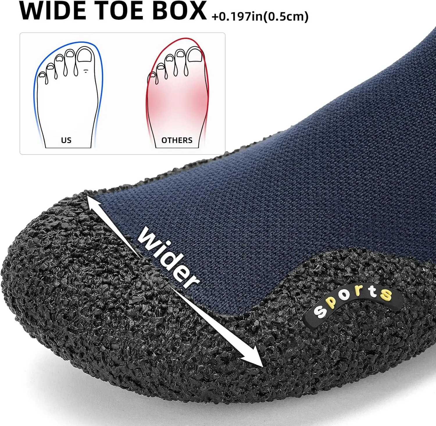 Minimalist Barefoot Sock Shoes for Women and Men Lightweight Zero Drop Water Shoes Ultra-Portable and Multi-Purpose Footwear for Outdoor Sports Travel