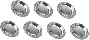 Mobestech 7pcs Stainless Steel Multi Purpose Plates for Camping Bbq and Outdoor Parties for Serving Snacks Fruits and Veggies and Dinnerware
