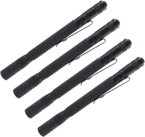 MODOAO Mini Flashlight Portable Pen Light Waterproof Pocket LED Lamp Clip Torch Light for 2*AAA Battery (4 Pcs)
