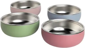 Monkey Proof™ Non-Toxic Stainless Steel Child Bowl 5” with Non-Slip Silicone Shell, Multi-color, (Set of 4 bowls) Unbreakable, Mess Free Feeding for Babies, Toddlers, Kids, BPA free