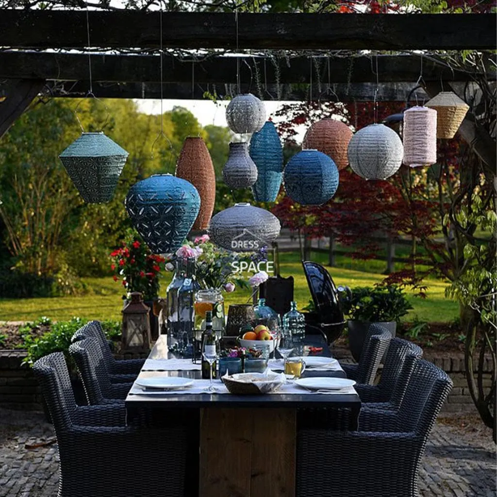 Mosaic Oval 40 - Taupe Warm - Solar Lantern