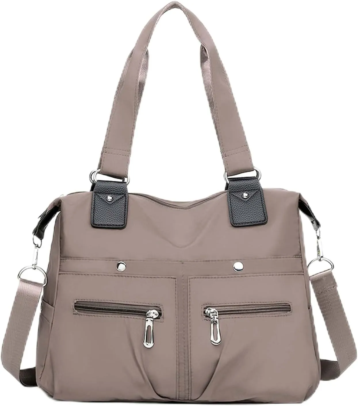 Multi Pocket Nylon Shoulder Bag, Lightweight Large Capacity Multifunctional Bag Suitable for Outdoor Travel Hiking Use