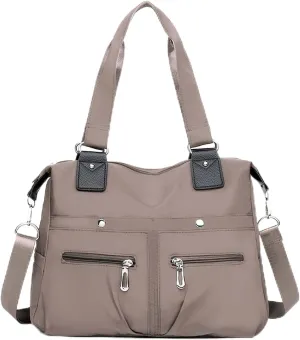 Multi Pocket Nylon Shoulder Bag, Lightweight Large Capacity Multifunctional Bag Suitable for Outdoor Travel Hiking Use