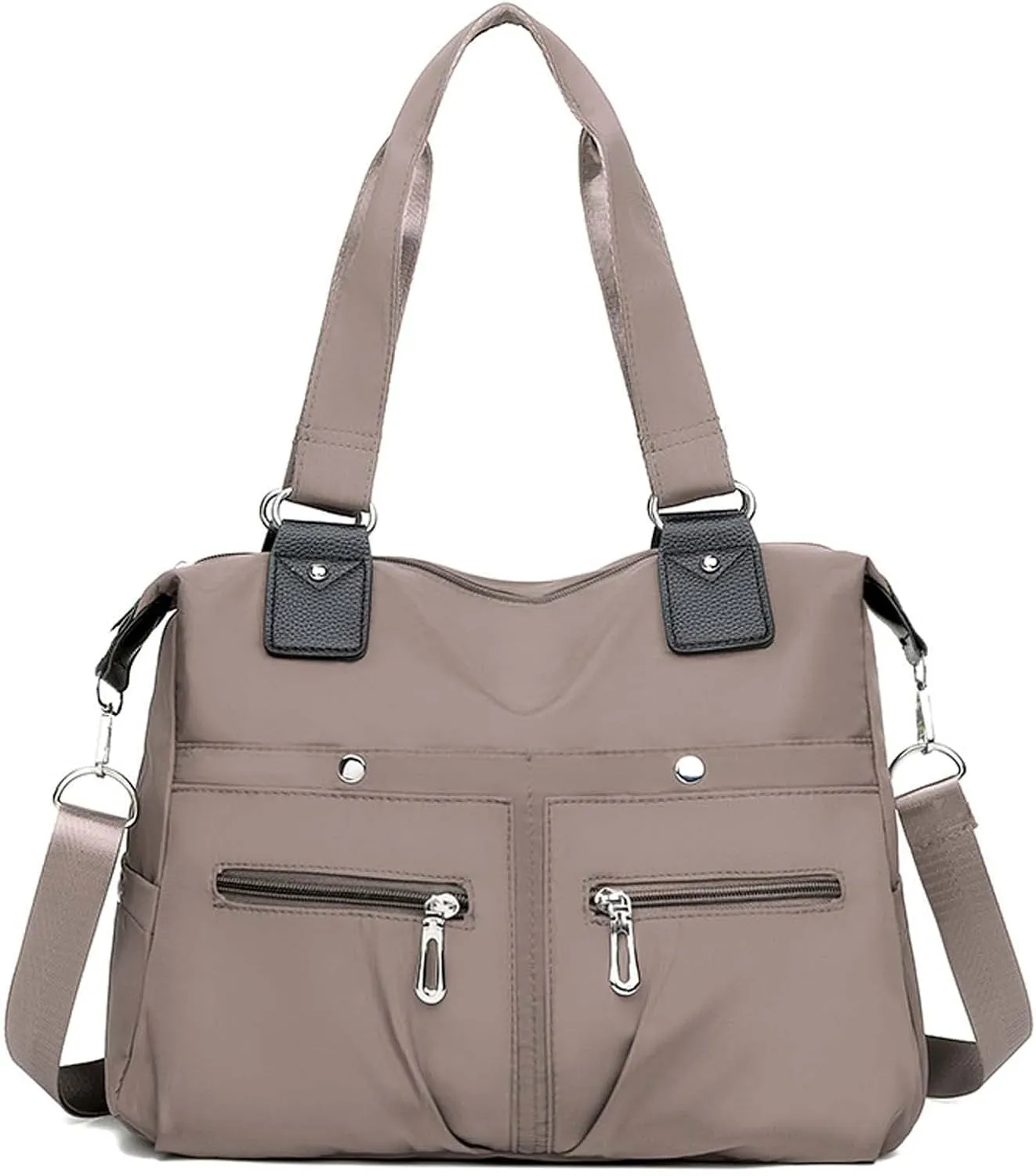 Multi Pocket Nylon Shoulder Bag, Lightweight Large Capacity Multifunctional Bag Suitable for Outdoor Travel Hiking Use