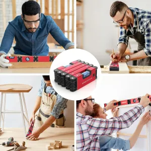 Multifunction Foldable Level - Woodworking Measurement Tools for Craftsman Plumbers Carpenters Bricklayers