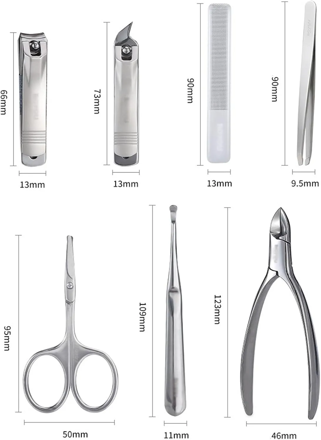 Nail Clipper Set Portable Nail Clipper Set, 7 Pieces Pedicure Grooming Kit for Men Women, Sharp Finger&Toe Nail Tool, Personal Care Manicure Kit with Leather Case Nail Grooming Tools(Green)