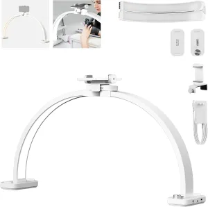 NEEWER BASICS HM01-D 29" Arc Lamp,40W Foldable LED Half Moon Table Nail Tech Light for Desk 3000K-6500K 3400lux/0.5m CRI95 USB Charging Phone Holder for Manicure Makeup Beauty Tattoo Overhead Shooting