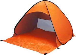 NIEH Sun Protection Outdoor Beach Tent, Automatic Portable UV Beach Tent, Sun Shade Instant Tent, with a Carry Bag for Camping, Fishing, Hiking,Picnicing, Traveling, Orange
