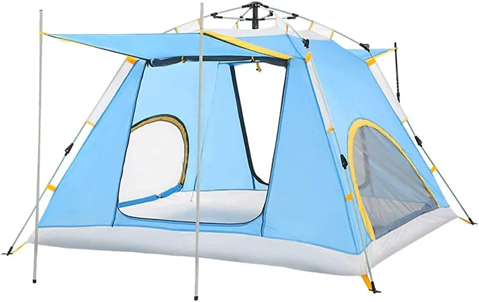 NIEH Tent,Camping Family Waterproof Pop Up Tent,Outdoor Traveling Easy Set Up 3-4 People Blue 79x55inch