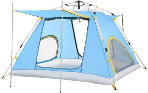 NIEH Tent,Camping Family Waterproof Pop Up Tent,Outdoor Traveling Easy Set Up 3-4 People Blue 79x55inch