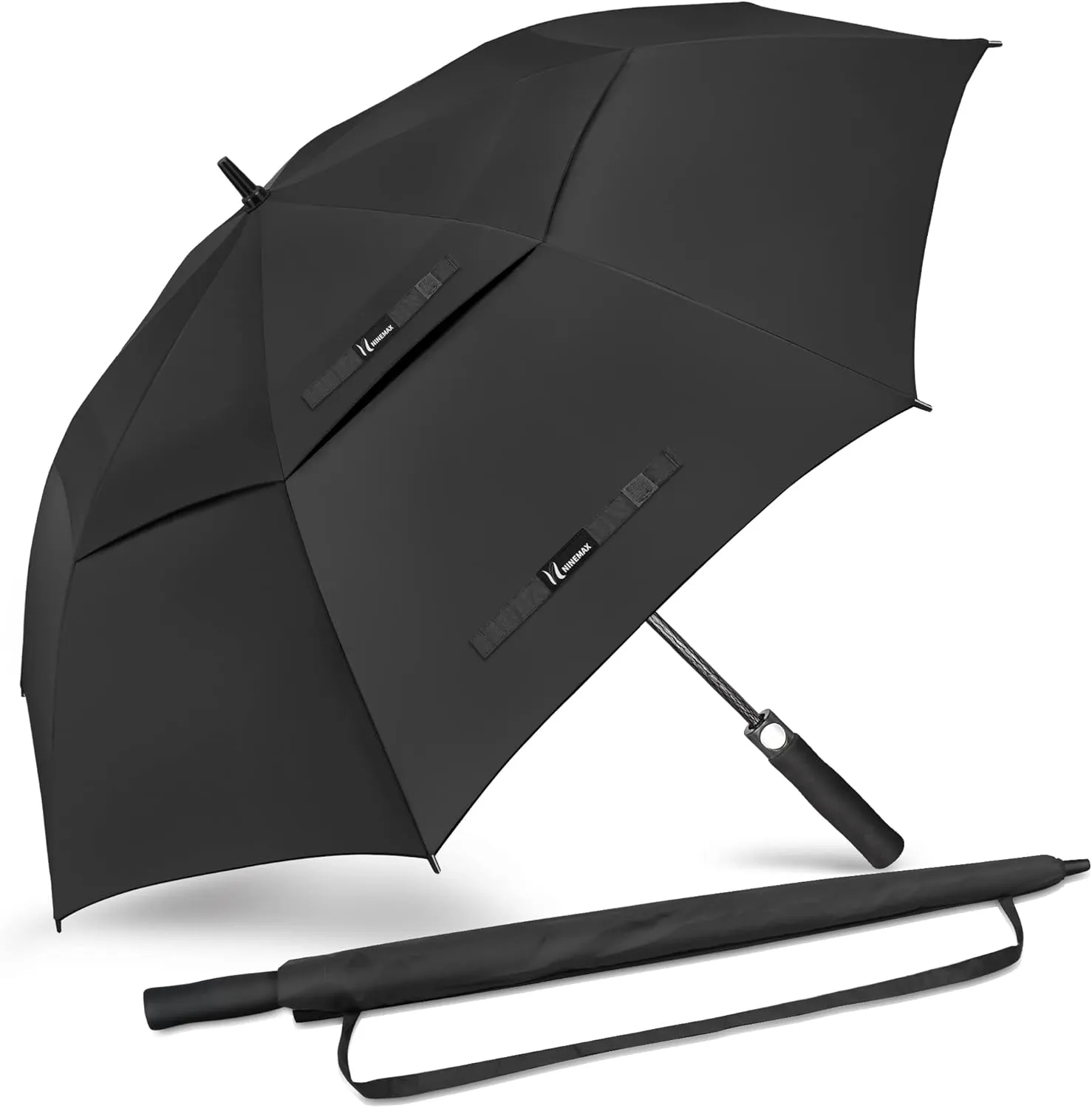 NINEMAX Golf Umbrella 51/54/62/68 Inch Automatic Open, Large Double Canopy Vented Oversize Stick Umbrellas Extra Large Windproof Waterproof for Rain