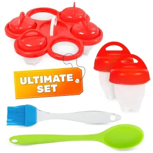 No.1 Hard Boiled Silicone Egg Cooker Without the Shell as seen on TV, Non Stick Egg Poacher with Holder