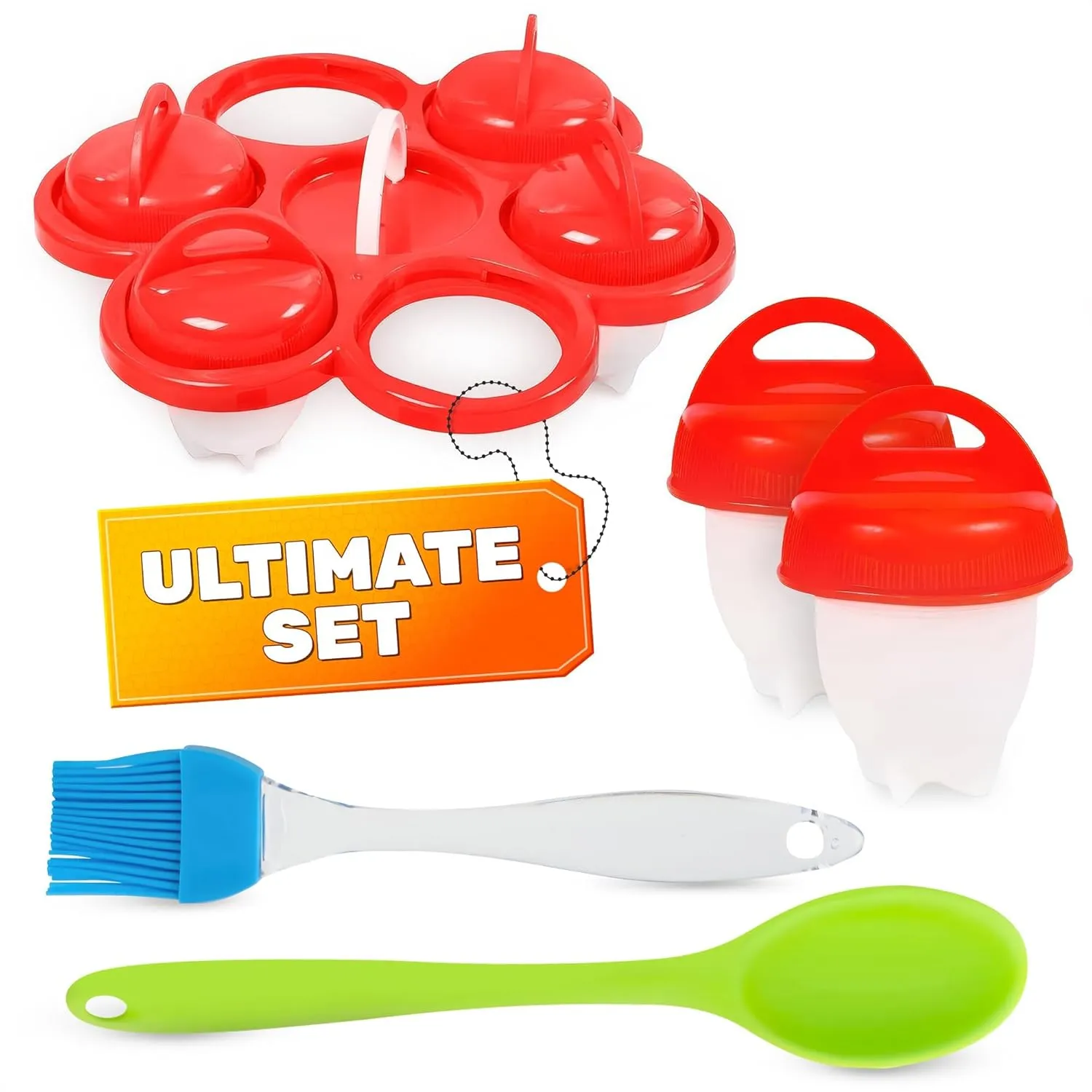 No.1 Hard Boiled Silicone Egg Cooker Without the Shell as seen on TV, Non Stick Egg Poacher with Holder
