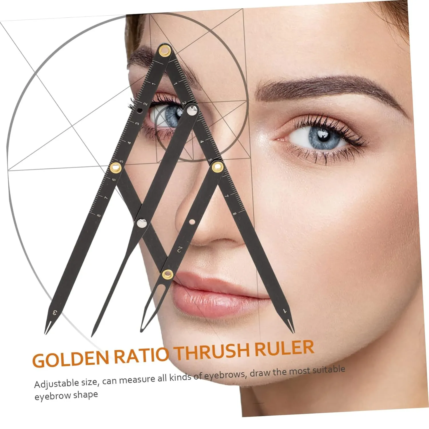 NOLITOY 4pcs Stainless Steel Eyebrow Ruler Caliper Precision Measuring Tool for Eyebrow Shapes and Easy to Use for Makeup Artists and Beauty Enthusiasts
