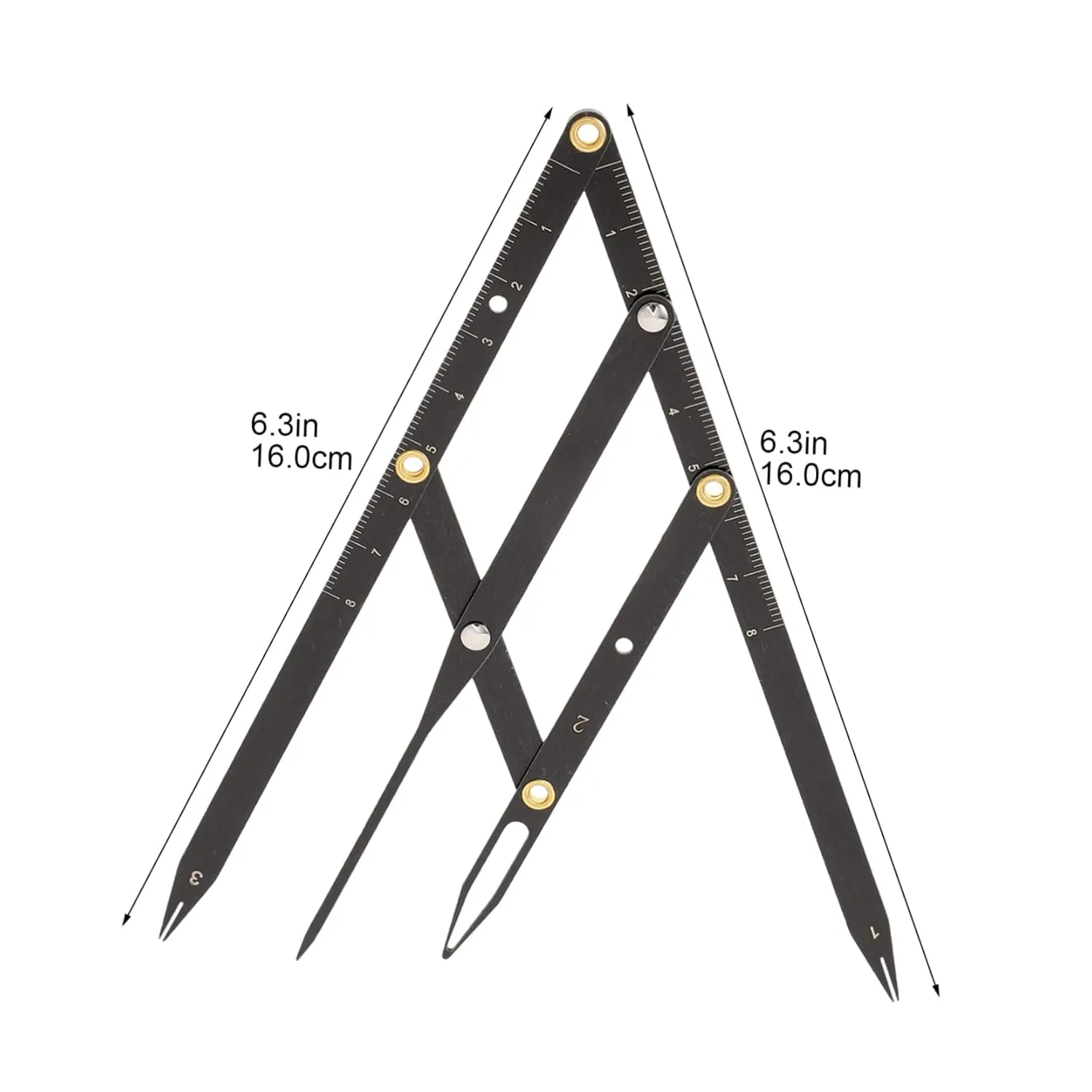 NOLITOY 4pcs Stainless Steel Eyebrow Ruler Caliper Precision Measuring Tool for Eyebrow Shapes and Easy to Use for Makeup Artists and Beauty Enthusiasts