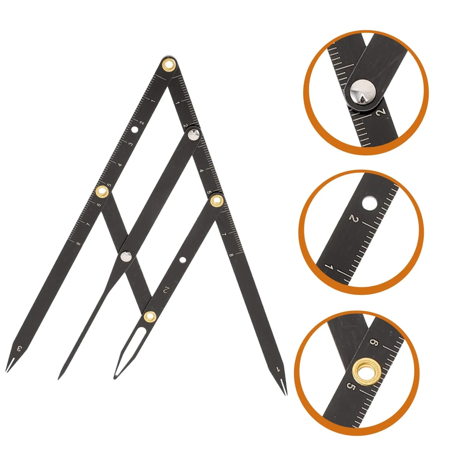 NOLITOY 4pcs Stainless Steel Eyebrow Ruler Caliper Precision Measuring Tool for Eyebrow Shapes and Easy to Use for Makeup Artists and Beauty Enthusiasts