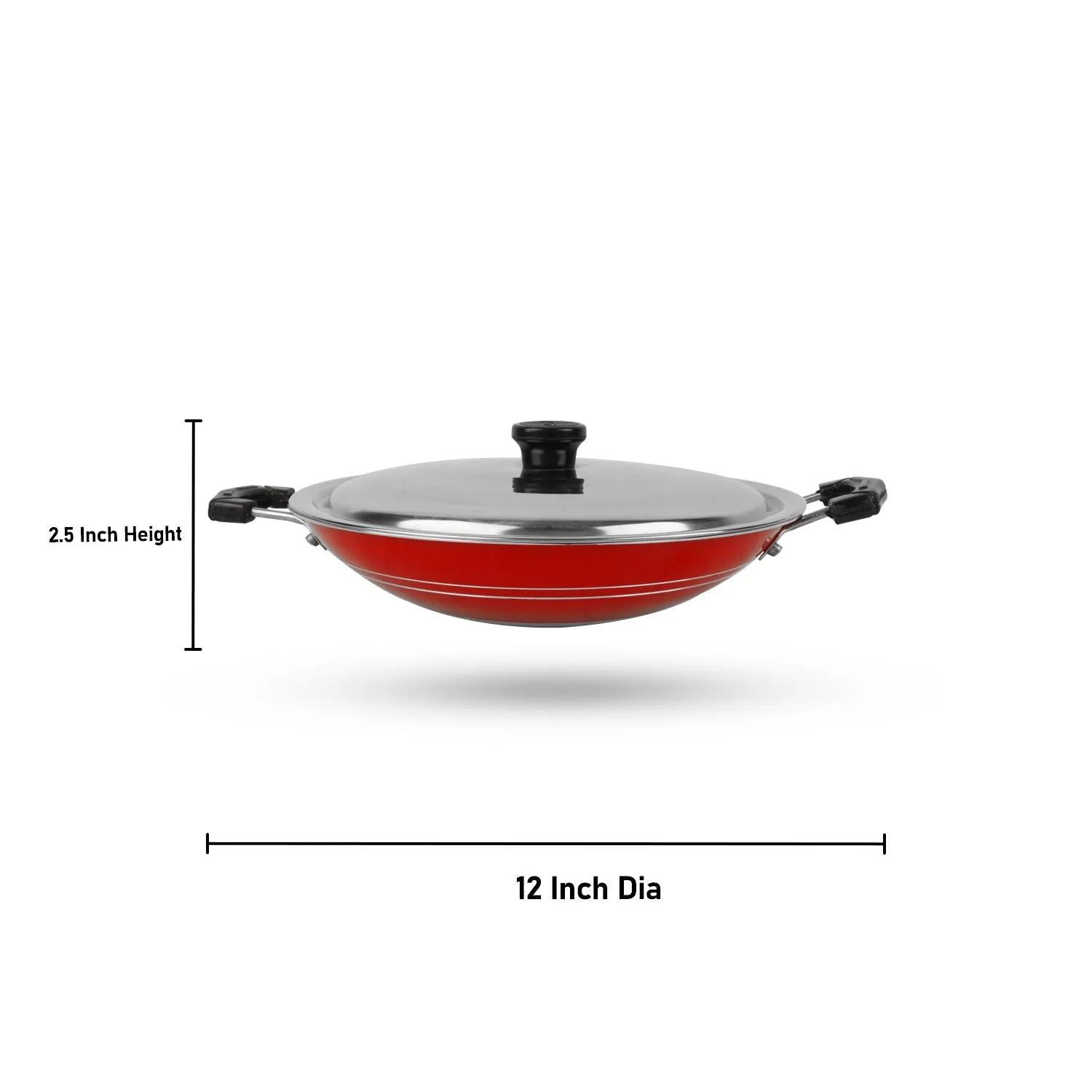 Non Stick Appa Kadai - 2.5 x 12 Inches | Nonstick Appachatti for Home/ 520 Gms Approx