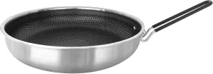 Non-Stick Camping Frying Pan with Foldable Handle Universal for Gas Electric & Ceramic Stoves 26cm/10.2in & 28cm/11in Options