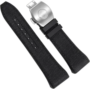 Nylon Genuine Leather Watchband For Franck Muller V45 Series Watch Strap With Folding Buckle