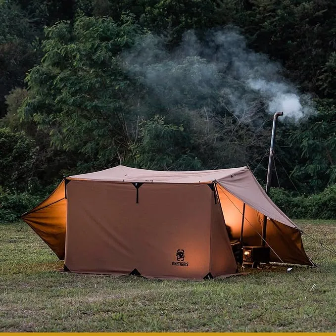 OneTigris BULLBAT TC Canvas Camping Tarp, Survivalist Heavy Duty Terylene Cotton Wind Tarp Polycotton Sun Shelter, Outdoor Cooking Tarp, Tent Accessory Fabric