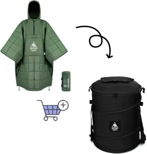 OneTigris Camping Blanket Honcho Poncho Collapsible Trash Can for Camping