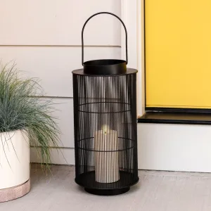 Open Box Mariposa Metal Lantern with Flameless Candle, Large
