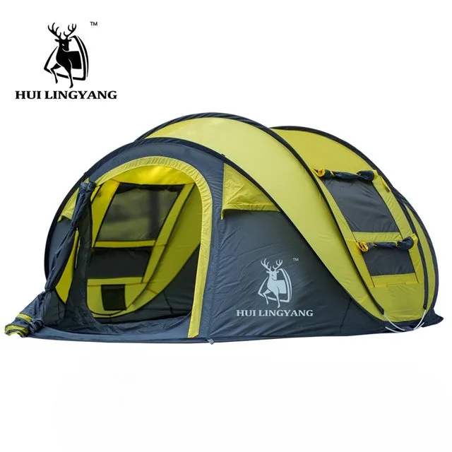 open up automatic HLY Large waterproof beach pop throw Unique Waterproof large tent space throwing windproof tent!outdoor speed camping 3-4persons